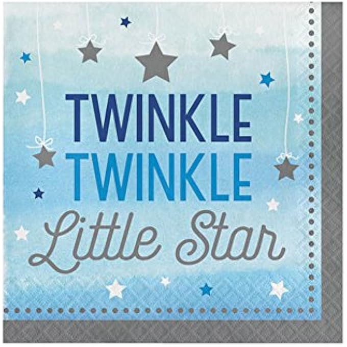 322231 ONE LITTLE STAR BOYTWINKLE LUNCHEON NAPKINS, PAPER, MULTICOLOR - Image 1